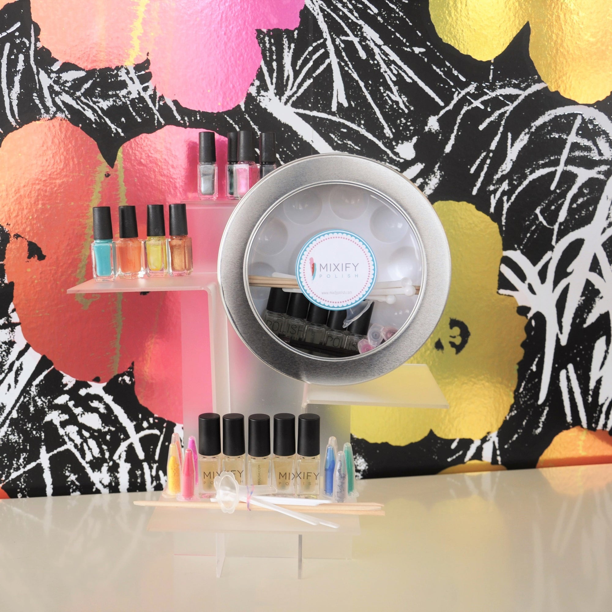 The making of our gifting create your signature nail polish color mini kit